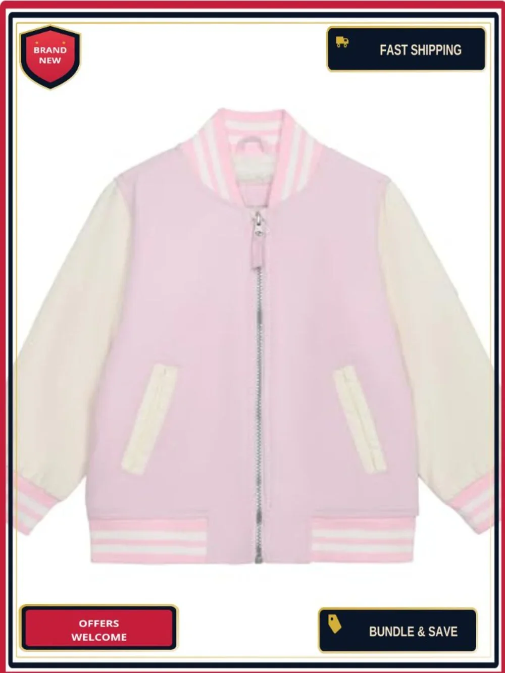 Kids Sherpa-Lined Midweight Varsity Jacket with Hood